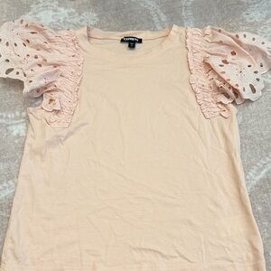 Express Women's Blush Eyelet Sleeve Tee XS